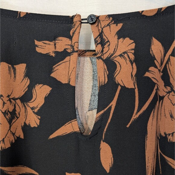 Halogen Womens Size XL Black Brown Floral Knit Top Career Whimsygoth Boho Autumn - Picture 10 of 15